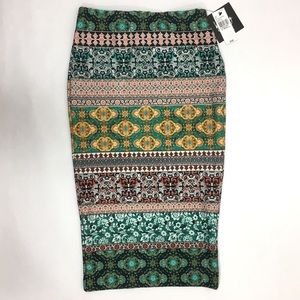 Pencil Skirt Small Multicolor Pattern